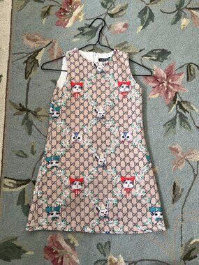 Gucci GG Print Anime Cat Kids Dress Size 9-10 Years